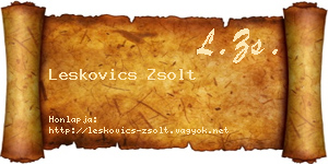 Leskovics Zsolt névjegykártya